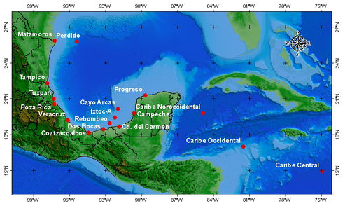  Figura 37. Mapa de los sitios donde se cuenta con corte vertical temporal.